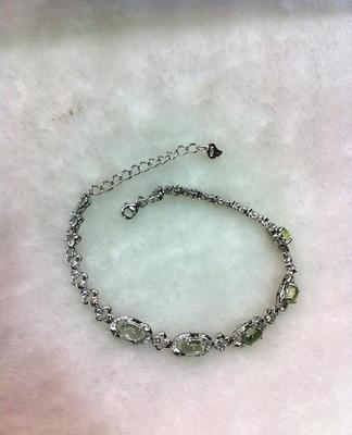 天然葡萄石手鏈 925銀鑲嵌，珠寶首飾批發(fā)與訂做優(yōu)選